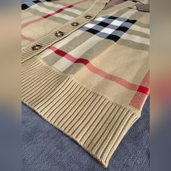 Burberry Check Wool Blend Cardigan - Picture 8 of 16